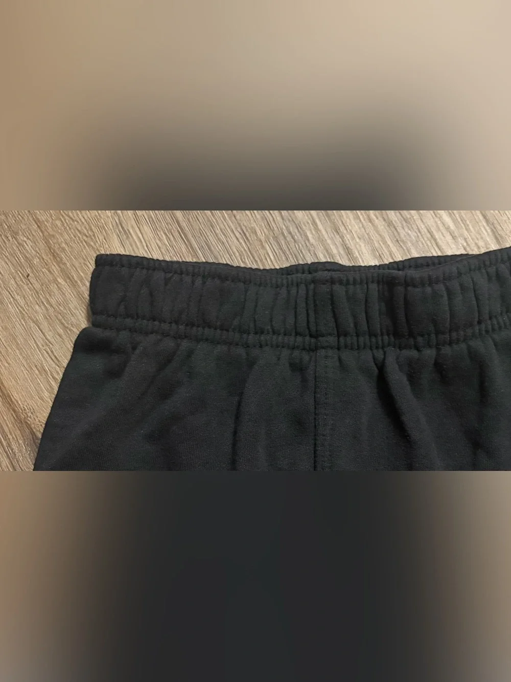 Nike - Black Sweatpants with White Nike Swoosh Logo - Size Large 6/7